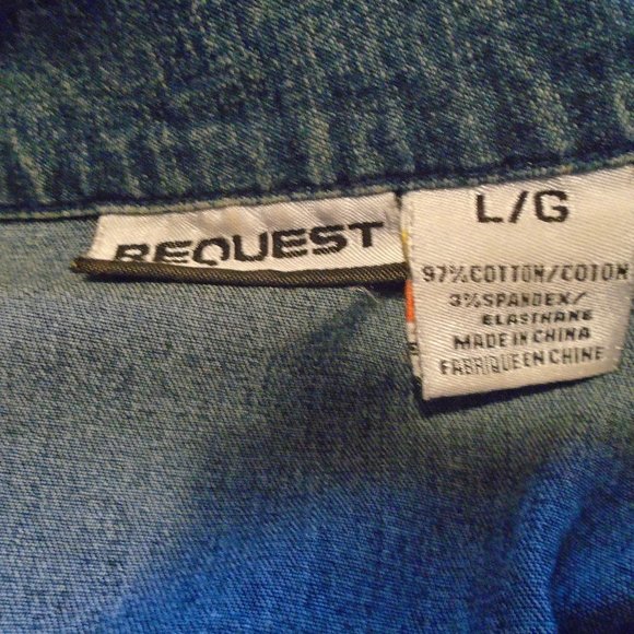 Request Women's Crop Length Denim Jacket Size L - Picture 3 of 3